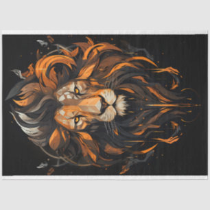 Seda Papel de tejidos de retrato de león