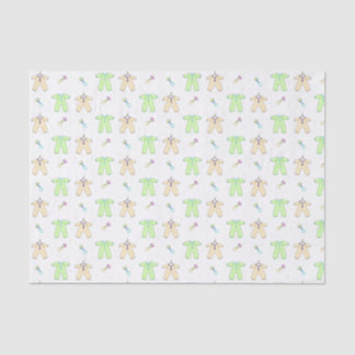 Seda Papel de tejidos de ropa de bebé amarillo y verde