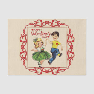 Seda Papel de tejidos de San Valentín bailando