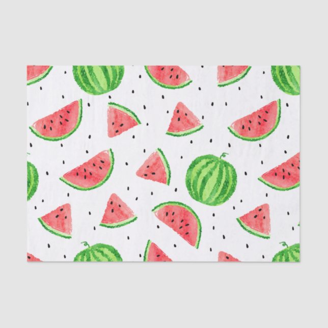 Seda Papel de tejidos de sandía - Rojo (Anverso)