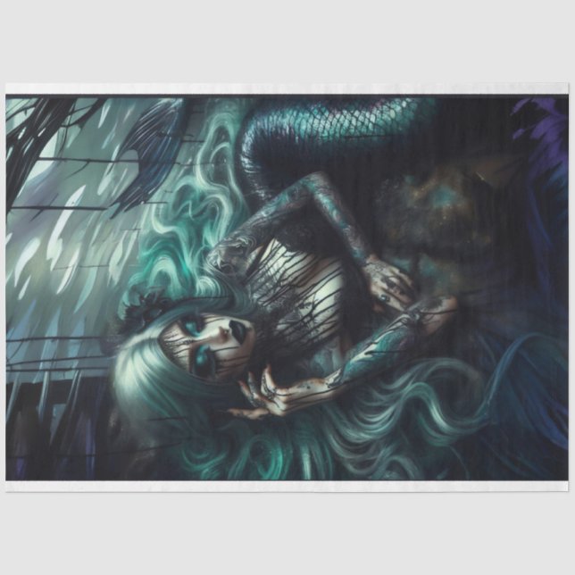 Seda Papel de tejidos de sirena gótica (Anverso)