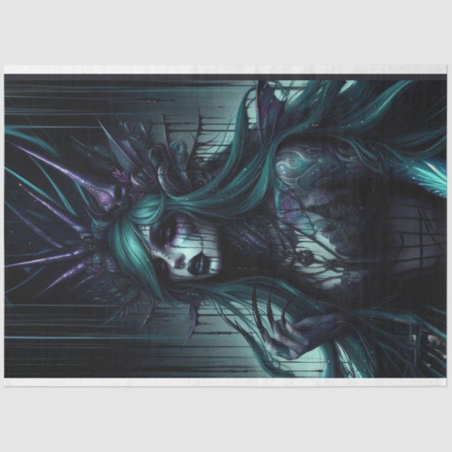 Seda Papel de tejidos de sirena oscuro (Anverso)