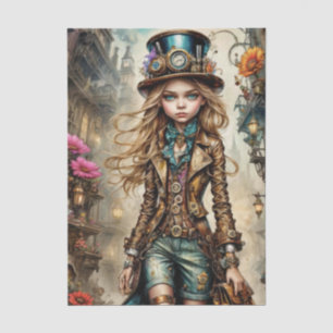 Seda Papel de tejidos de Steampunk Chica
