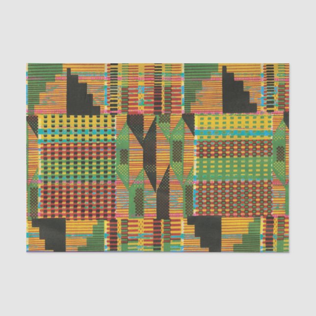 Seda Papel de tejidos de tela de Kente (Anverso)