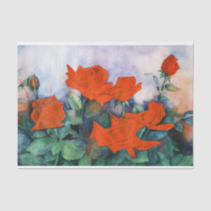Seda Papel de tejidos de terciopelo rojo para Rosas de 