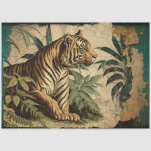 Seda Papel de tejidos de tigre de vintage