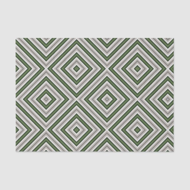 Seda Papel de tejidos de tonos verde geométrico (Anverso)