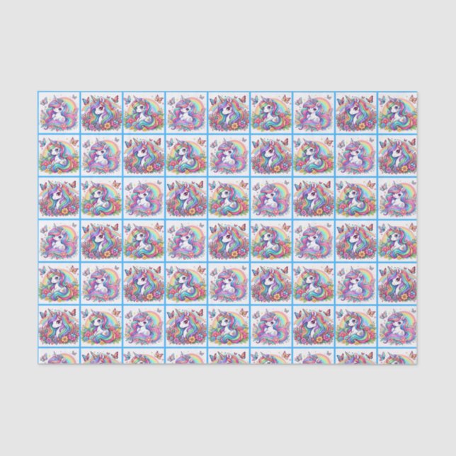 Seda Papel de tejidos de Unicornio brillante (Anverso)