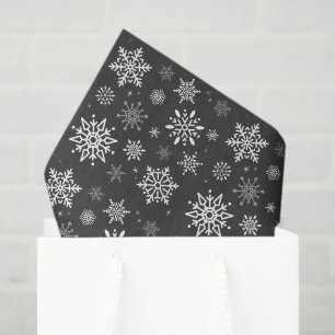Seda Papel de tejidos de vacaciones con copos de nieve