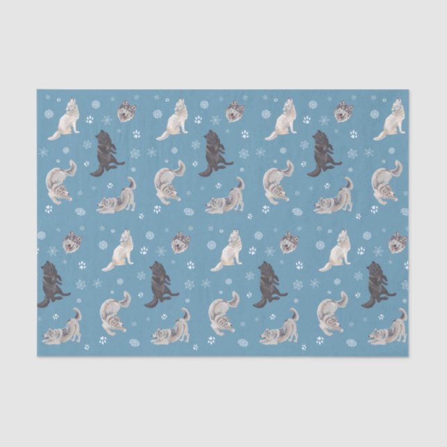 Seda Papel de tejidos de vacaciones Wolf (Anverso)