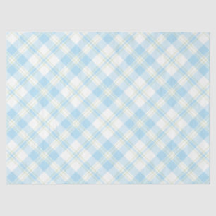Seda Papel de tejidos de verificación azul y blanco par