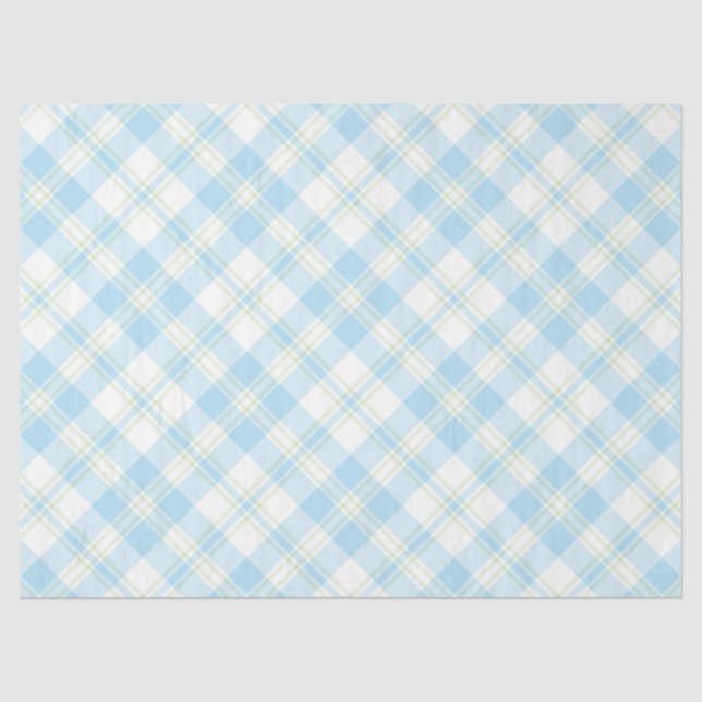 Seda Papel de tejidos de verificación azul y blanco par (Anverso)