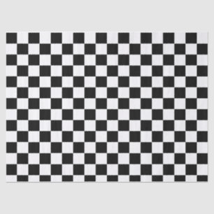 Seda Papel de tejidos de verificación en blanco y negro