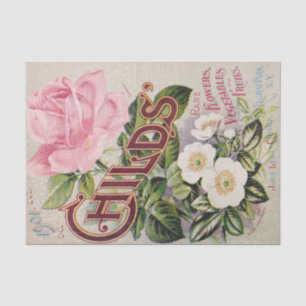 Seda Papel de tejidos del catálogo de rosas y blancas a