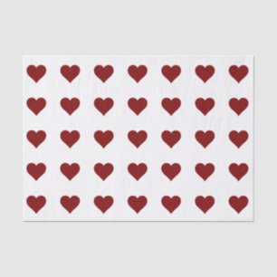 Seda Papel de tejidos del corazón rojo