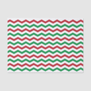 Seda Papel de tejidos del patrón Chevron rojo y verde