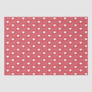 Seda Papel de tejidos del patrón de amor - Esquema blan