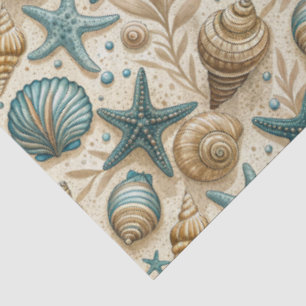 Seda Papel de tejidos del patrón de conchas marinas