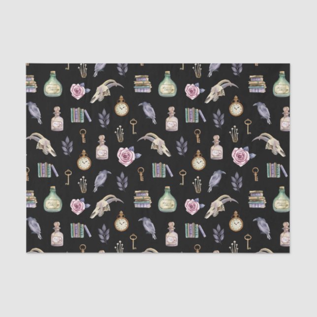 Seda Papel de tejidos del patrón de elementos de Hallow (Anverso)