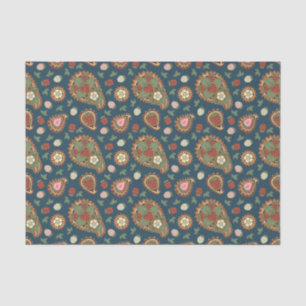 Seda Papel de tejidos del patrón de fresa Paisley