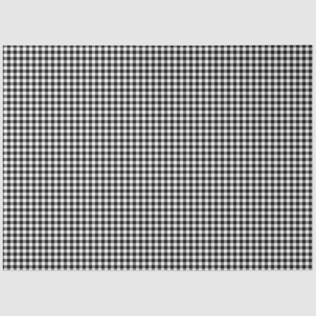 Seda Papel de tejidos del patrón de Gingham blanco y ne (Anverso)