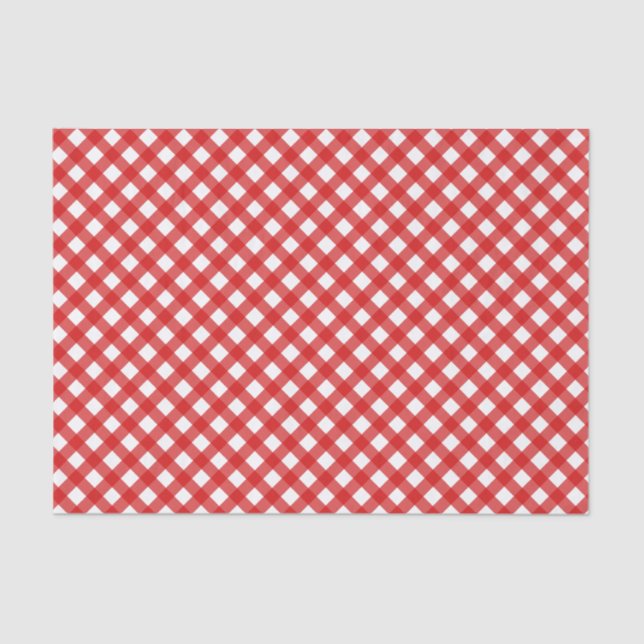 Seda Papel de tejidos del patrón de Gingham rojo (Anverso)