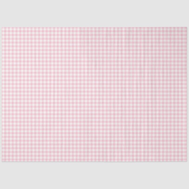Seda Papel de tejidos del patrón de Gingham rosa y blan (Anverso)