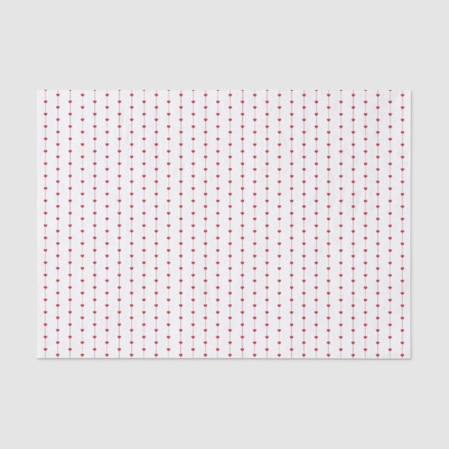 Seda Papel de tejidos del patrón de los corazones rojos (Anverso)