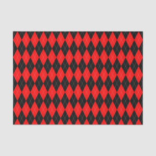 Seda Papel de tejidos del patrón negro y rojo argla