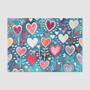 Seda Papel de tejidos - Diseño de corazón