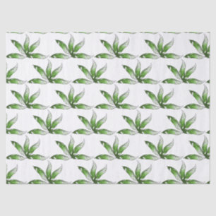 Seda Papel de tejidos - Diseño de plumas verdes