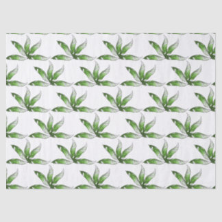 Seda Papel de tejidos - Diseño de plumas verdes