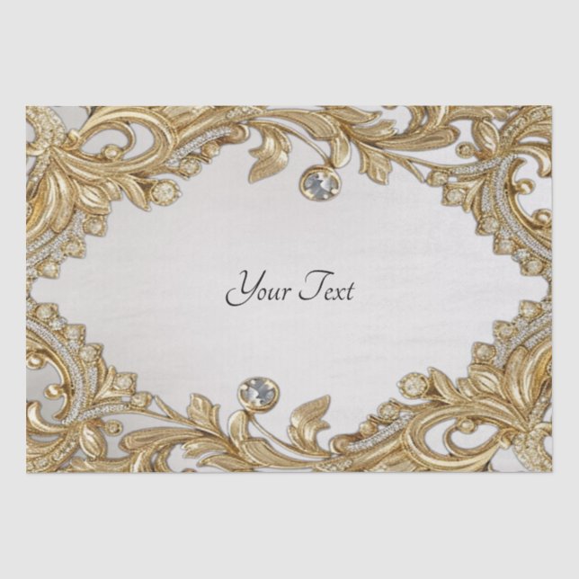 Seda Papel de tejidos dorado decorativo (Anverso)