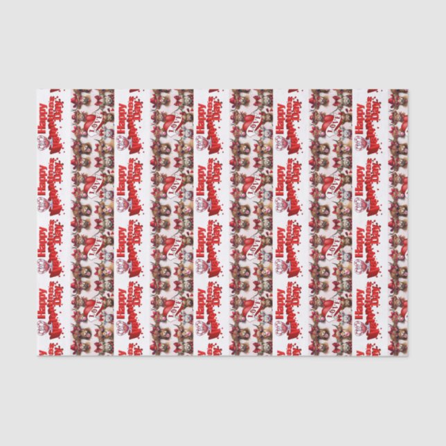 Seda Papel de tejidos el día de San Valentín de las vac (Anverso)
