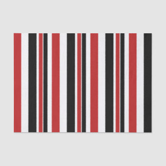 Seda Papel de tejidos en franjas rojas negrita
