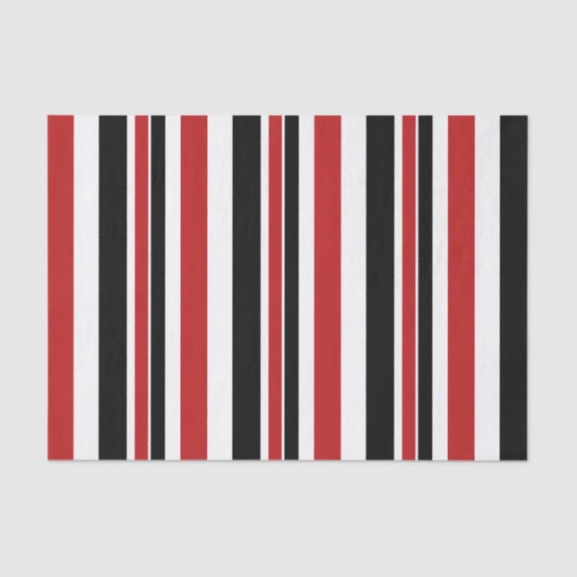 Seda Papel de tejidos en franjas rojas negrita (Anverso)