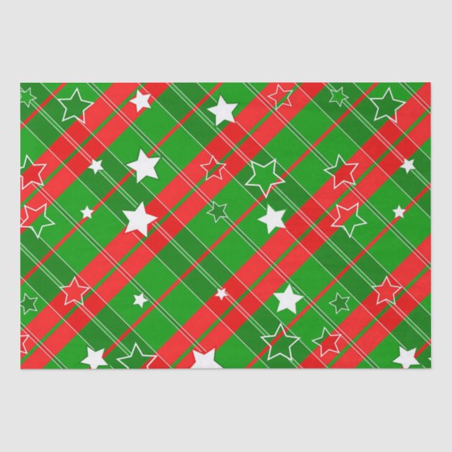 Seda Papel de tejidos/estrellas y franjas para navidade (Anverso)
