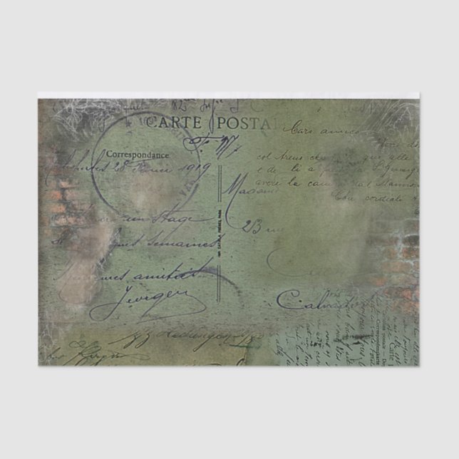 Seda Papel de tejidos "Fatigue Green 1919" (Anverso)