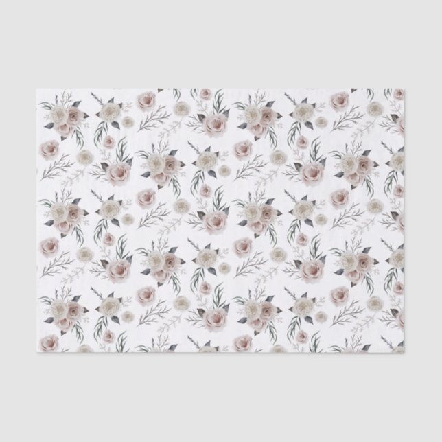 Seda Papel de tejidos floral y botánico (Anverso)