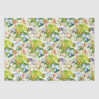 Seda Papel de tejidos floral y monarca