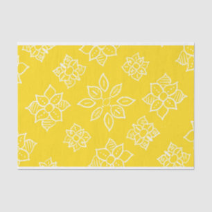 Seda Papel de tejidos florales amarillos