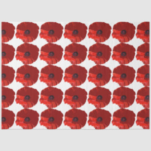 SEDA PAPEL DE TEJIDOS FLORALES DE POBRE ROJO