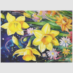 Seda Papel de tejidos florales de primavera
