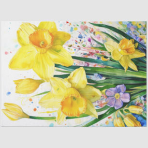 Seda Papel de tejidos florales de primavera