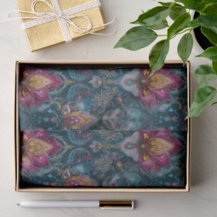 Seda Papel de tejidos florales en joyas