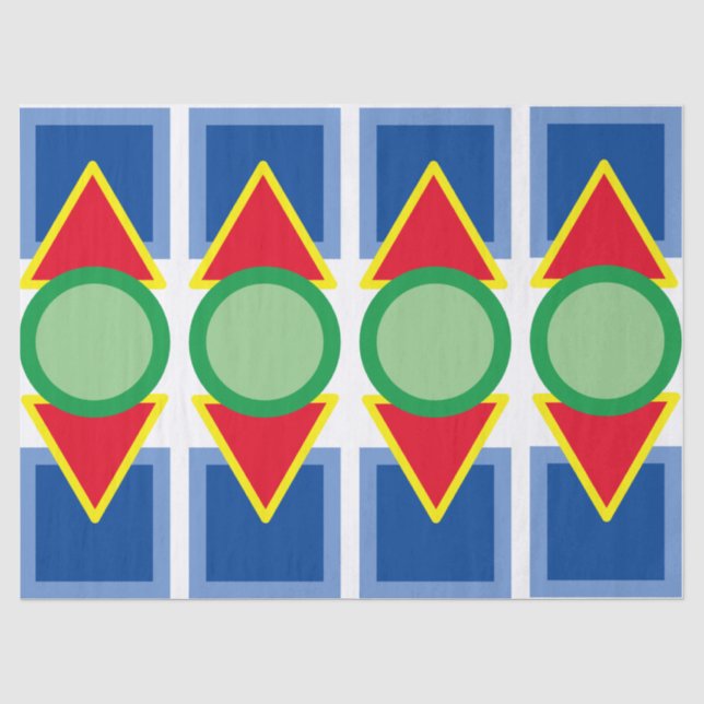 Seda Papel de tejidos - Formas geométricas coloridas (Anverso)