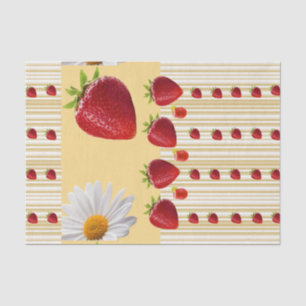 Seda Papel de tejidos Fresa de margarita blanca