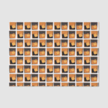 Papel de tejidos -Gafas de whisky doradas y negras