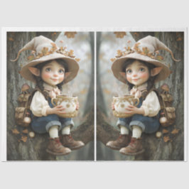 Seda Papel de tejidos Gorra Pixie Beige