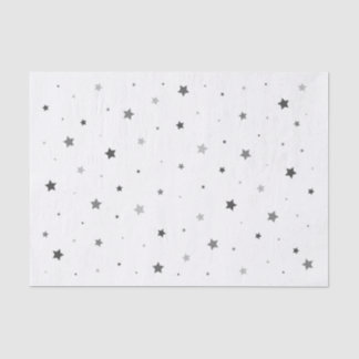 Seda Papel de tejidos Gray Stars